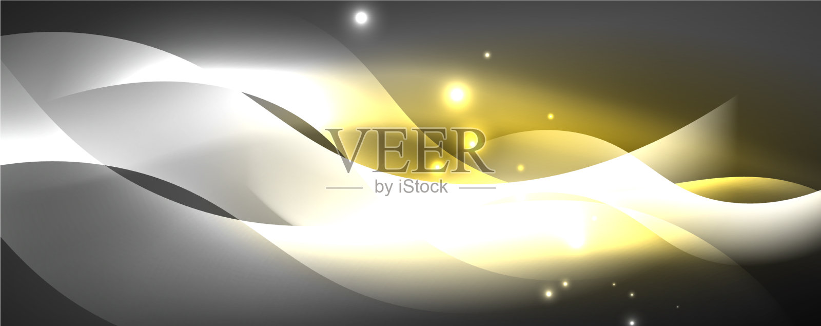 闪闪发光的霓虹波光线抽象插画图片素材