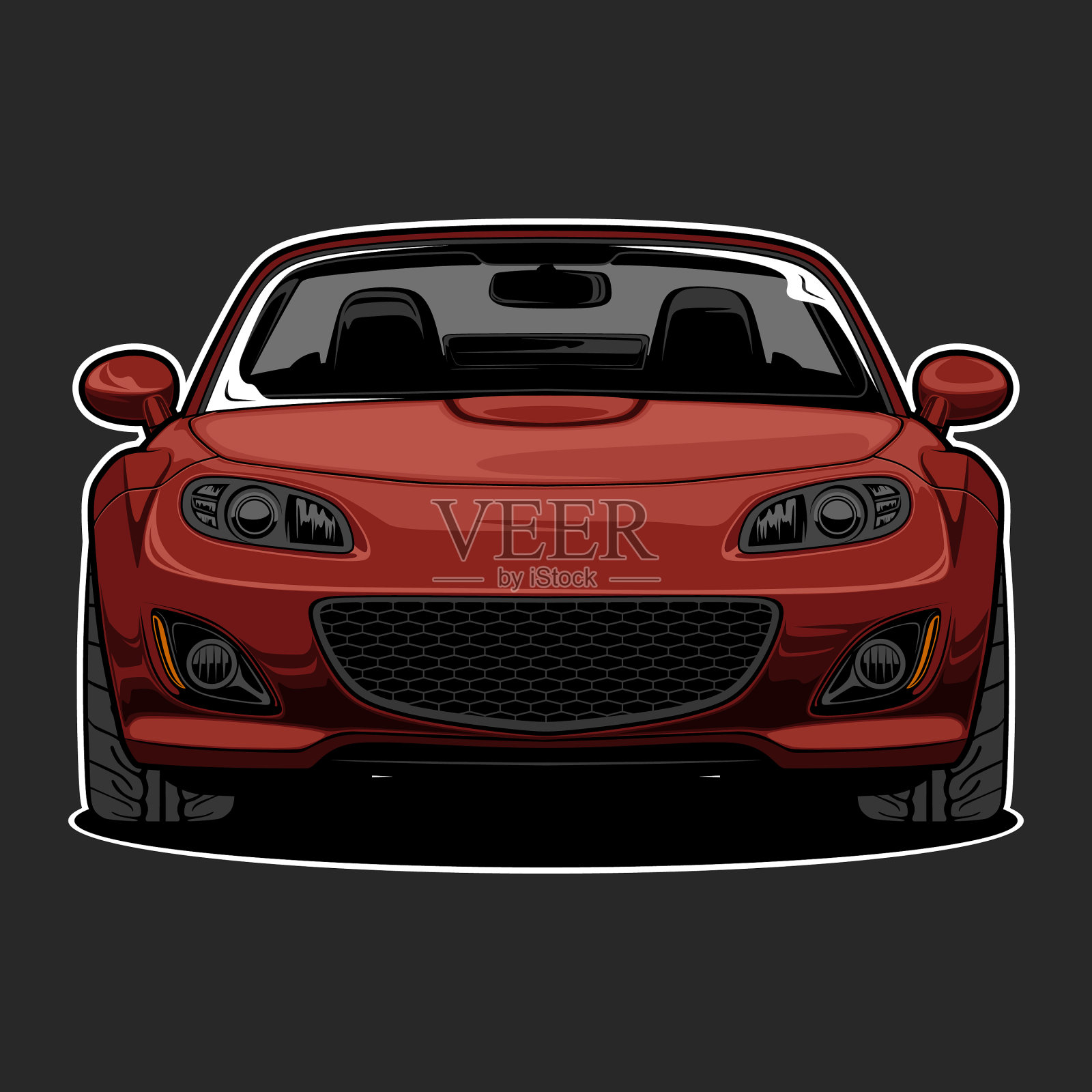 前视图的车插画图片素材