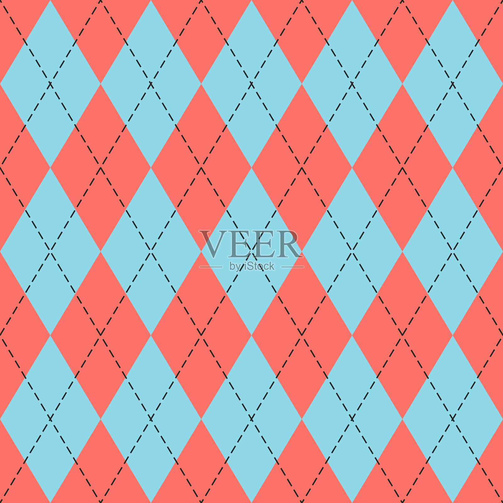 复活节菱形格子图案苏格兰笼插画图片素材