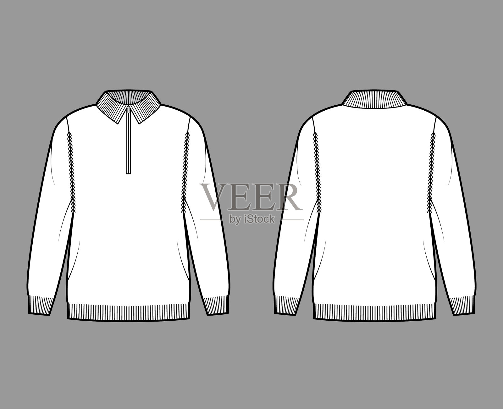 拉链毛衣的技术与时尚插画图片素材