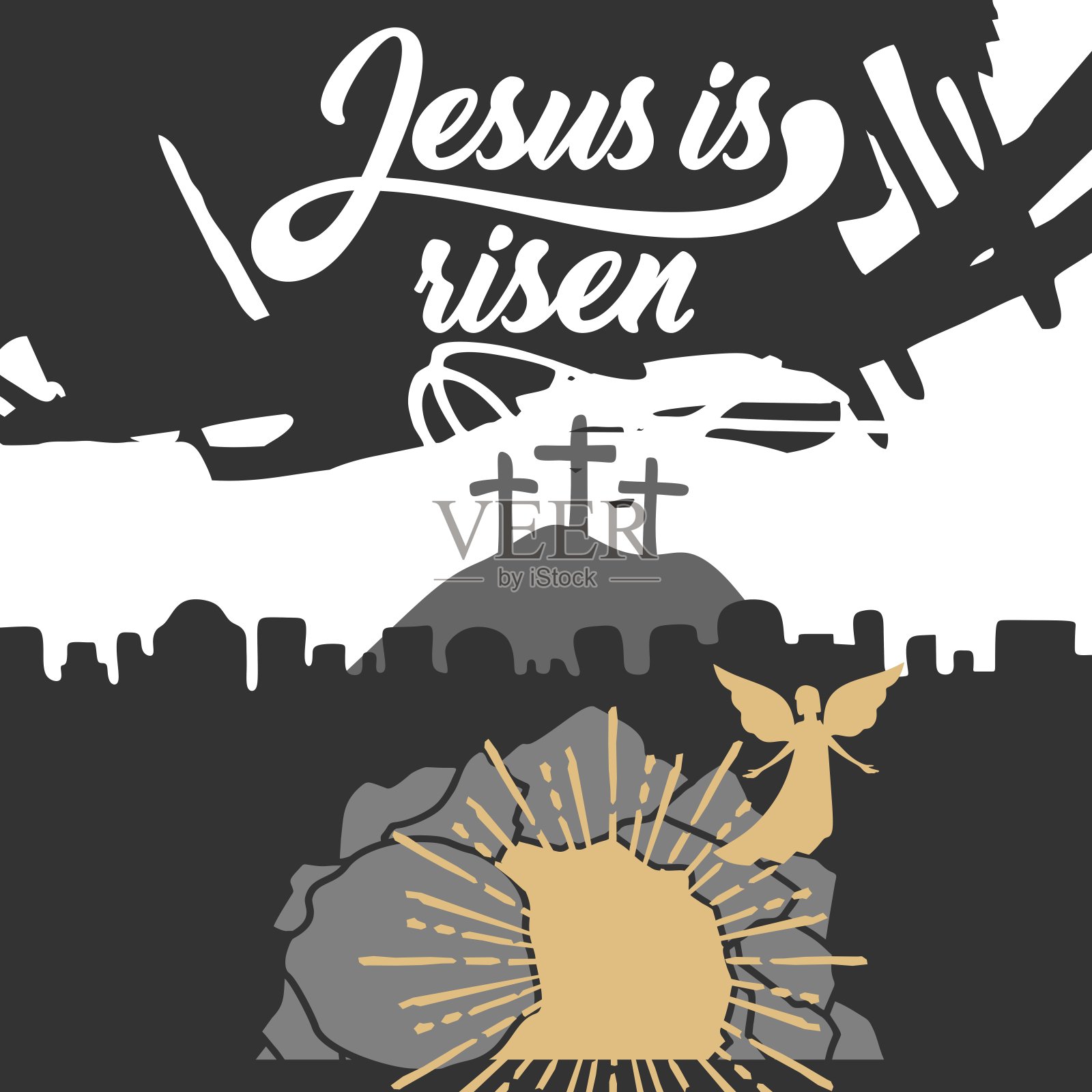 复活节插图。耶稣基督复活了。插画图片素材
