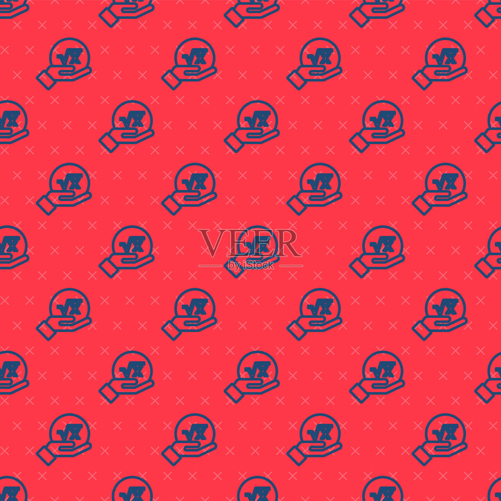 蓝色线的平方根x字形图标孤立插画图片素材