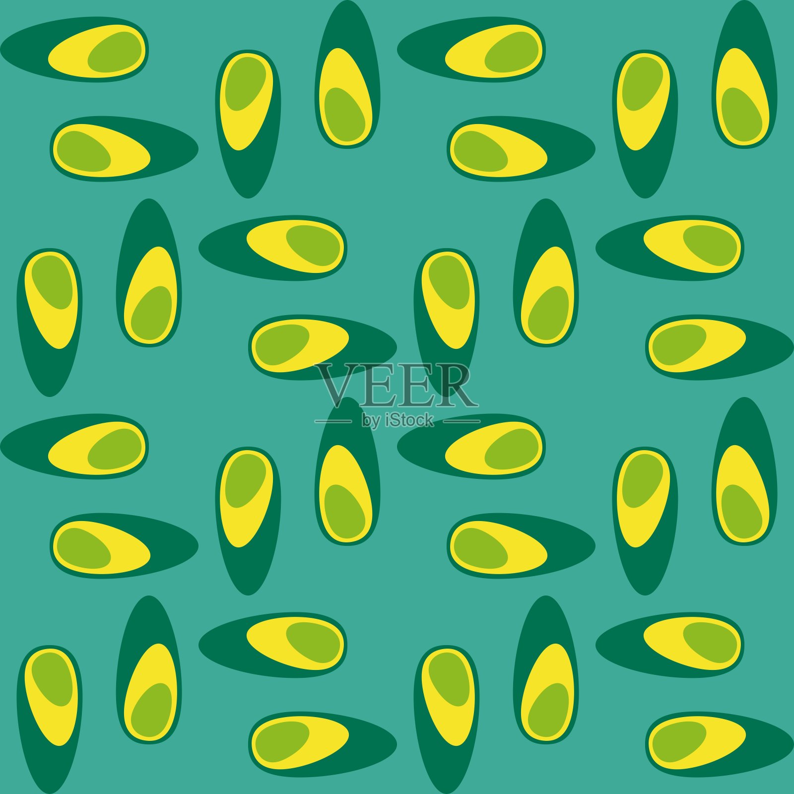 圆润抽象无缝图案-复古强调任何表面。插画图片素材