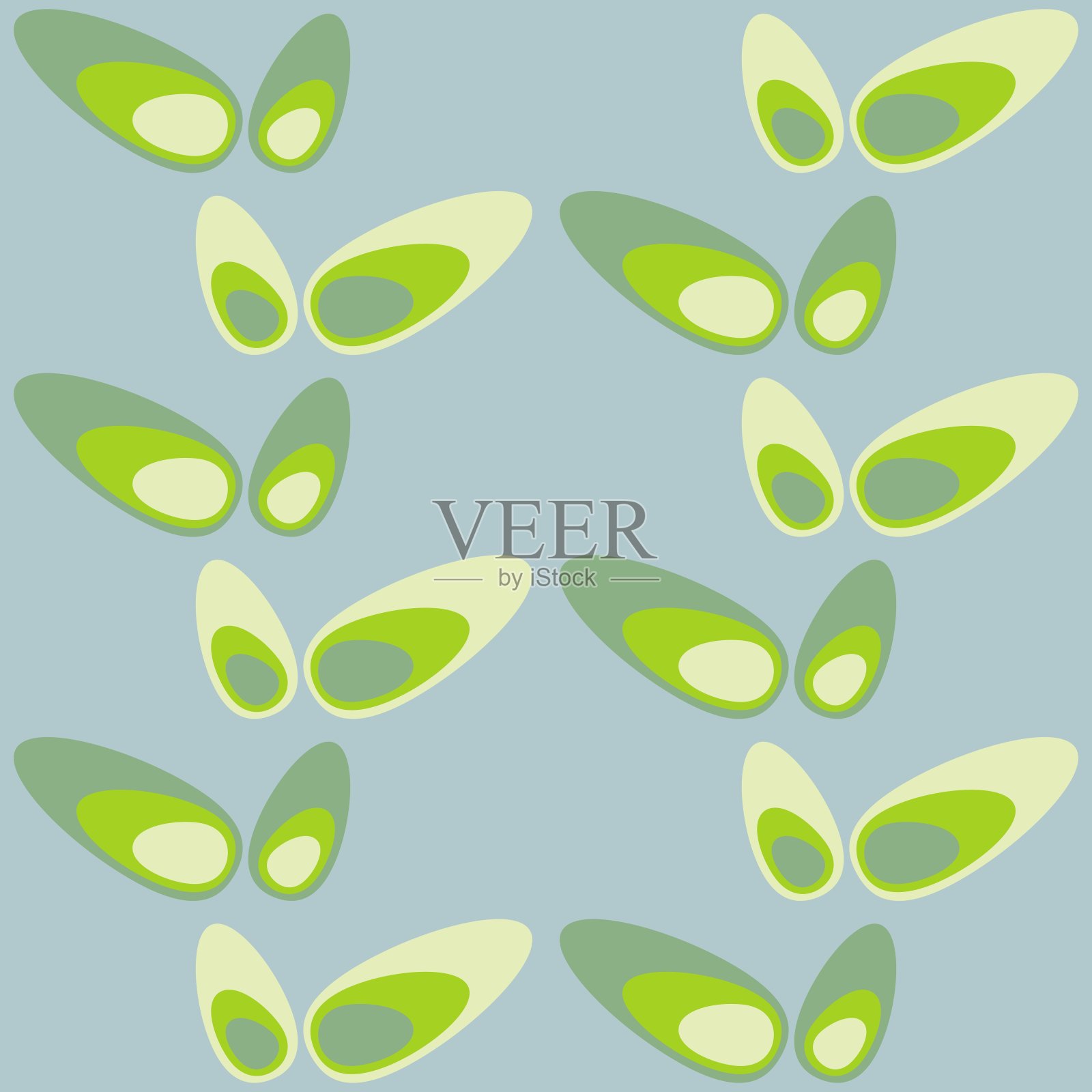 圆润抽象无缝图案-复古强调任何表面。插画图片素材