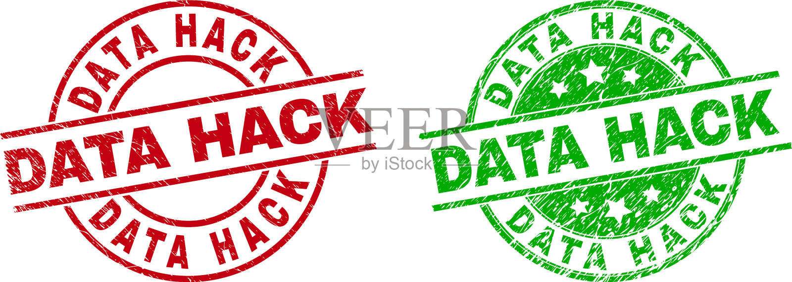 数据使用不干净的表面破解圆形印章插画图片素材