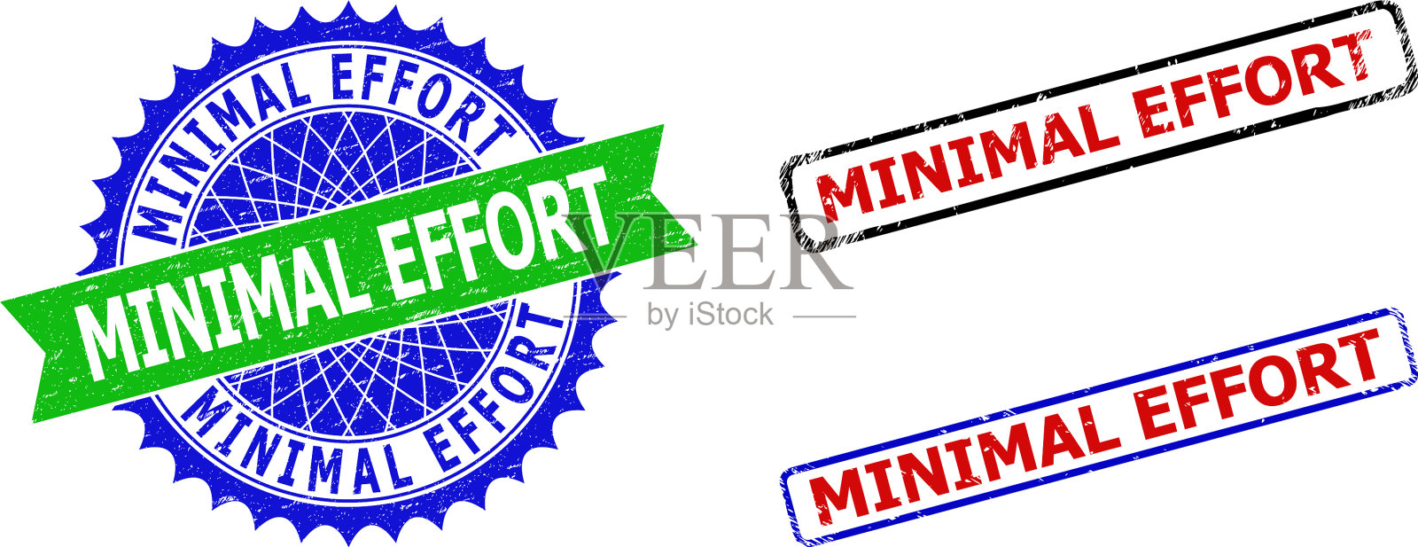 最小的努力玫瑰形和矩形双色插画图片素材