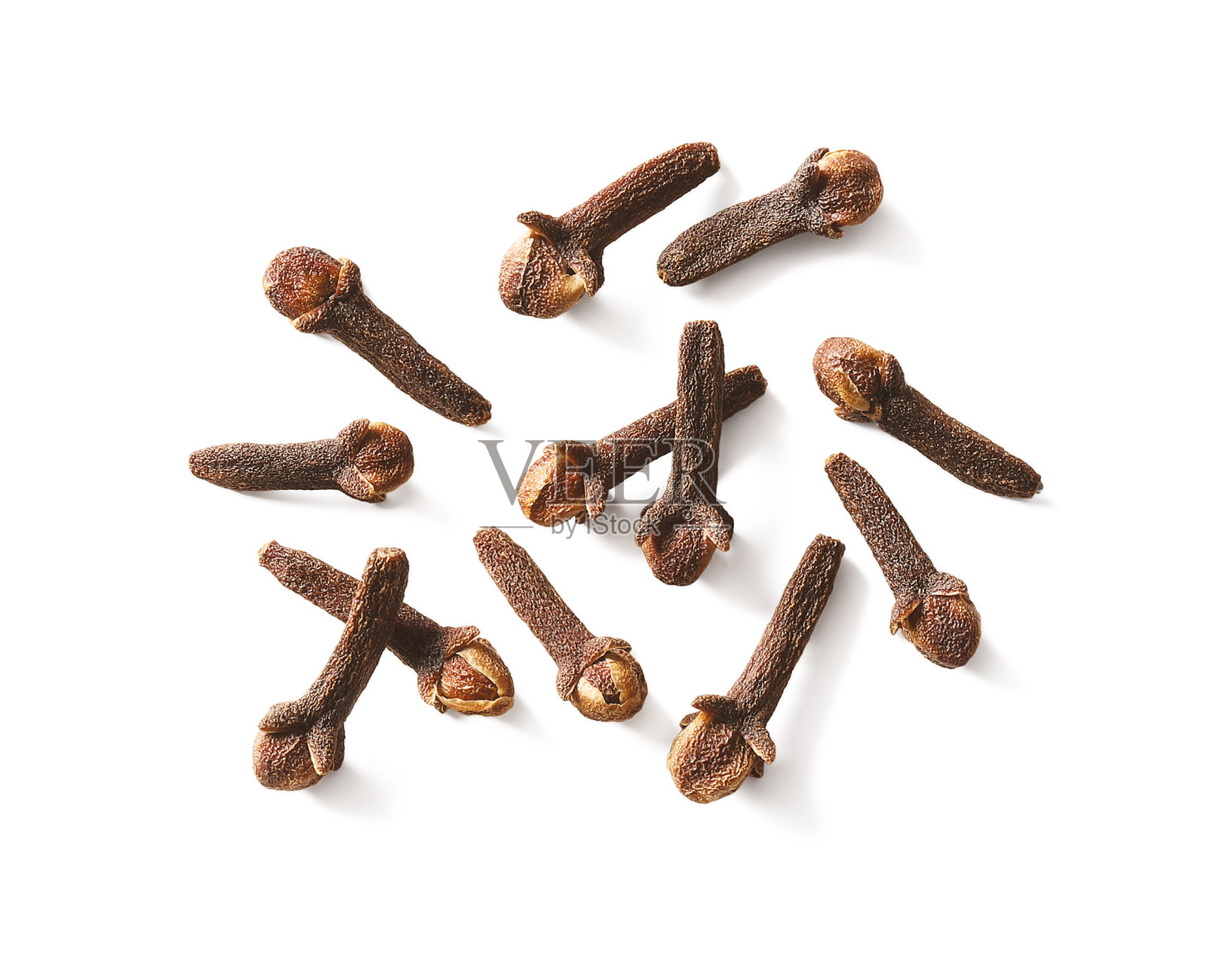 干丁香白色背景。照片摄影图片