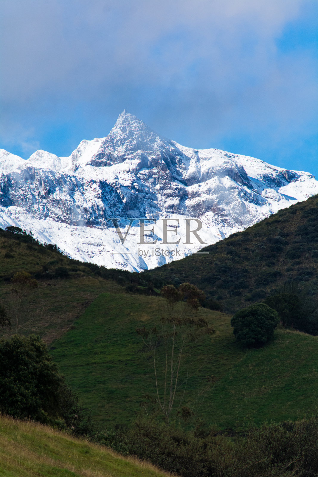 厄瓜多尔安第斯山脉美丽的风景，卡里瓦拉佐火山照片摄影图片