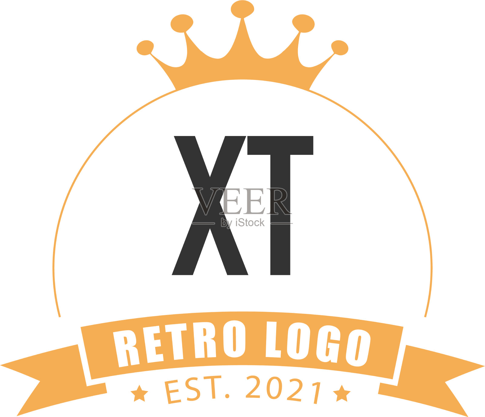 首字母xt圈王标志概念插画图片素材