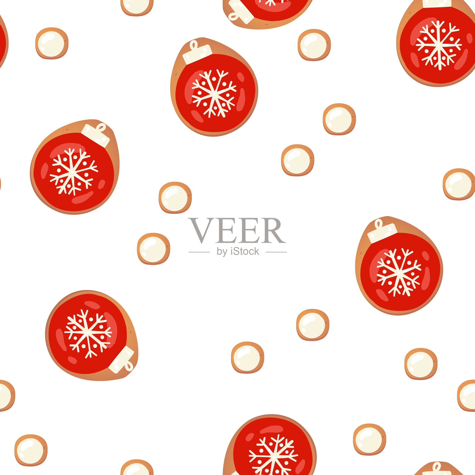 圣诞姜饼缝线图案插画图片素材