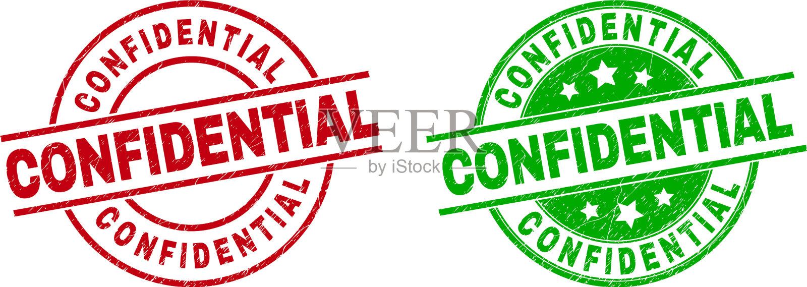 机密圆形印章印章使用腐蚀插画图片素材