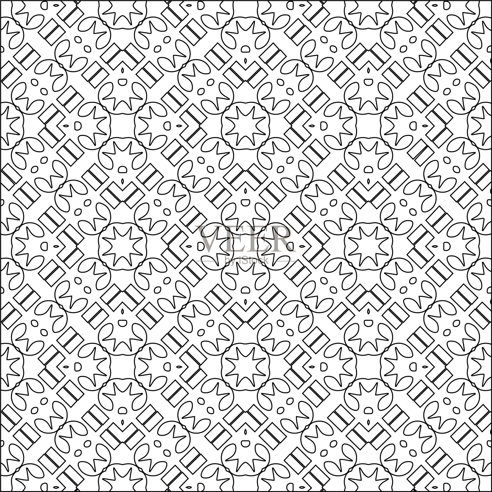 带有三角形元素的几何图案插画图片素材