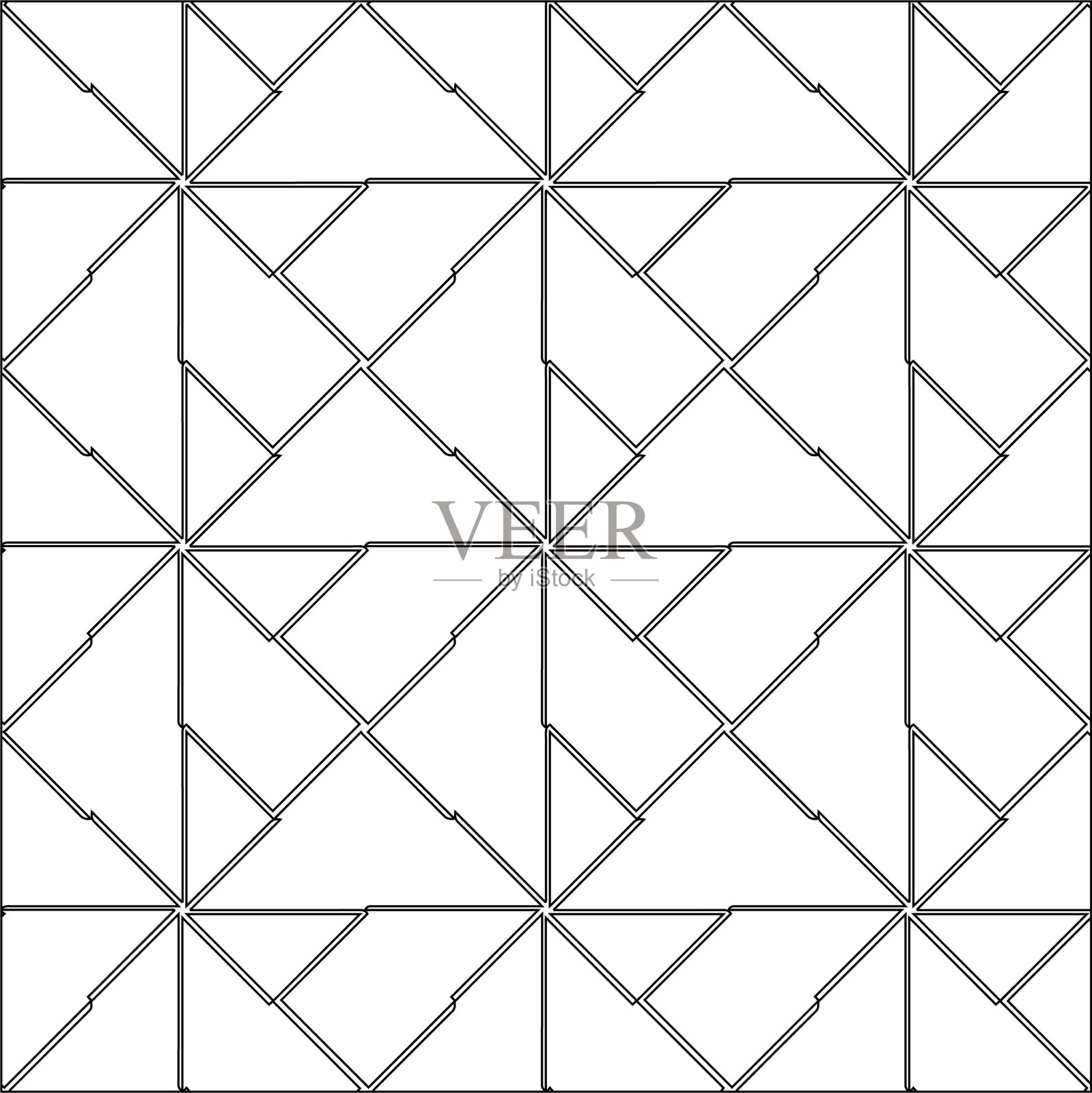 带有三角形元素的几何图案插画图片素材