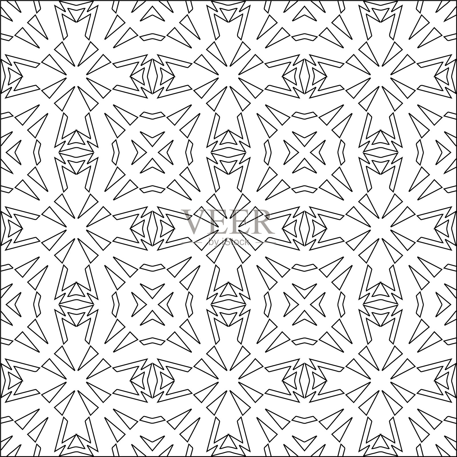 带有三角形元素的几何图案插画图片素材