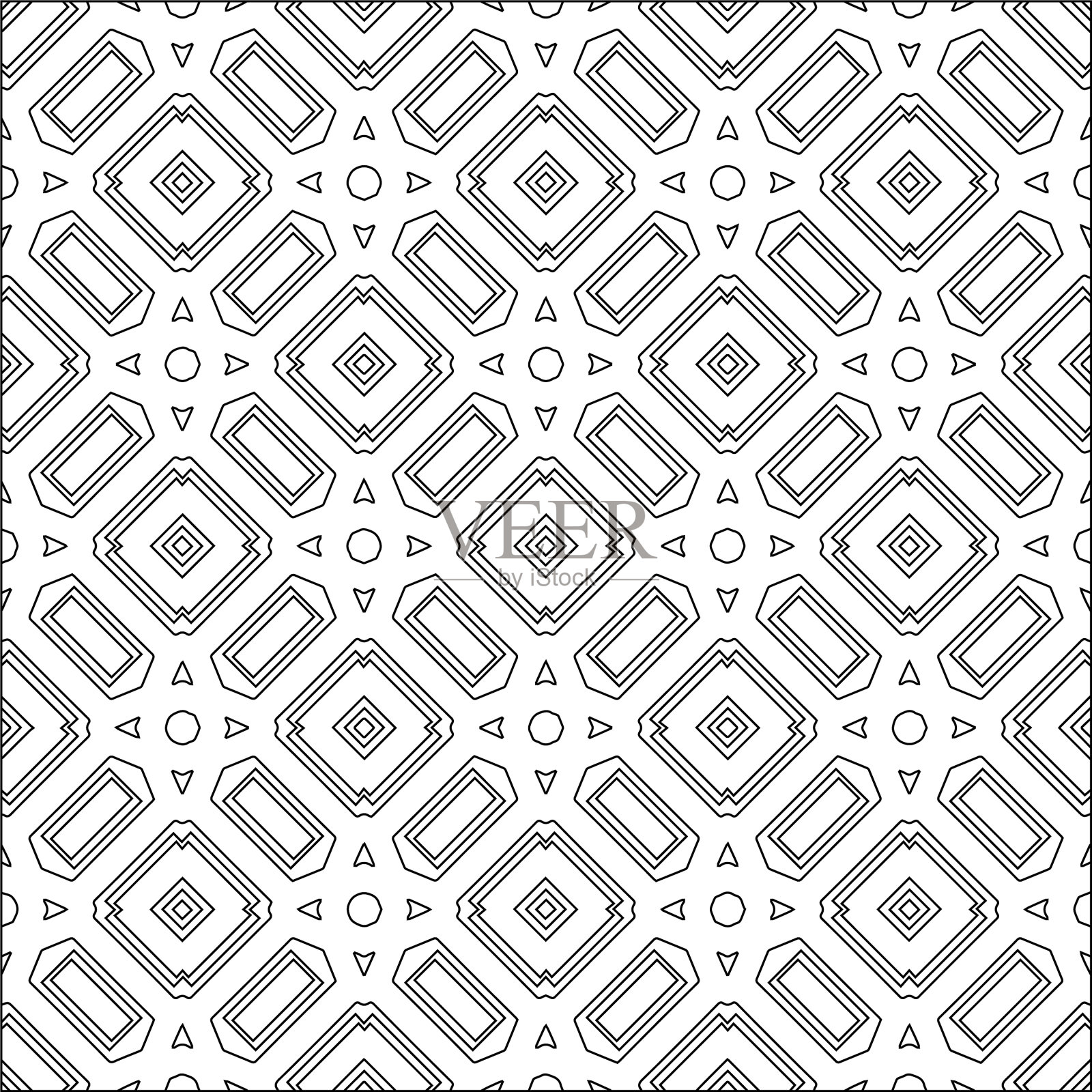 带有三角形元素的几何图案插画图片素材