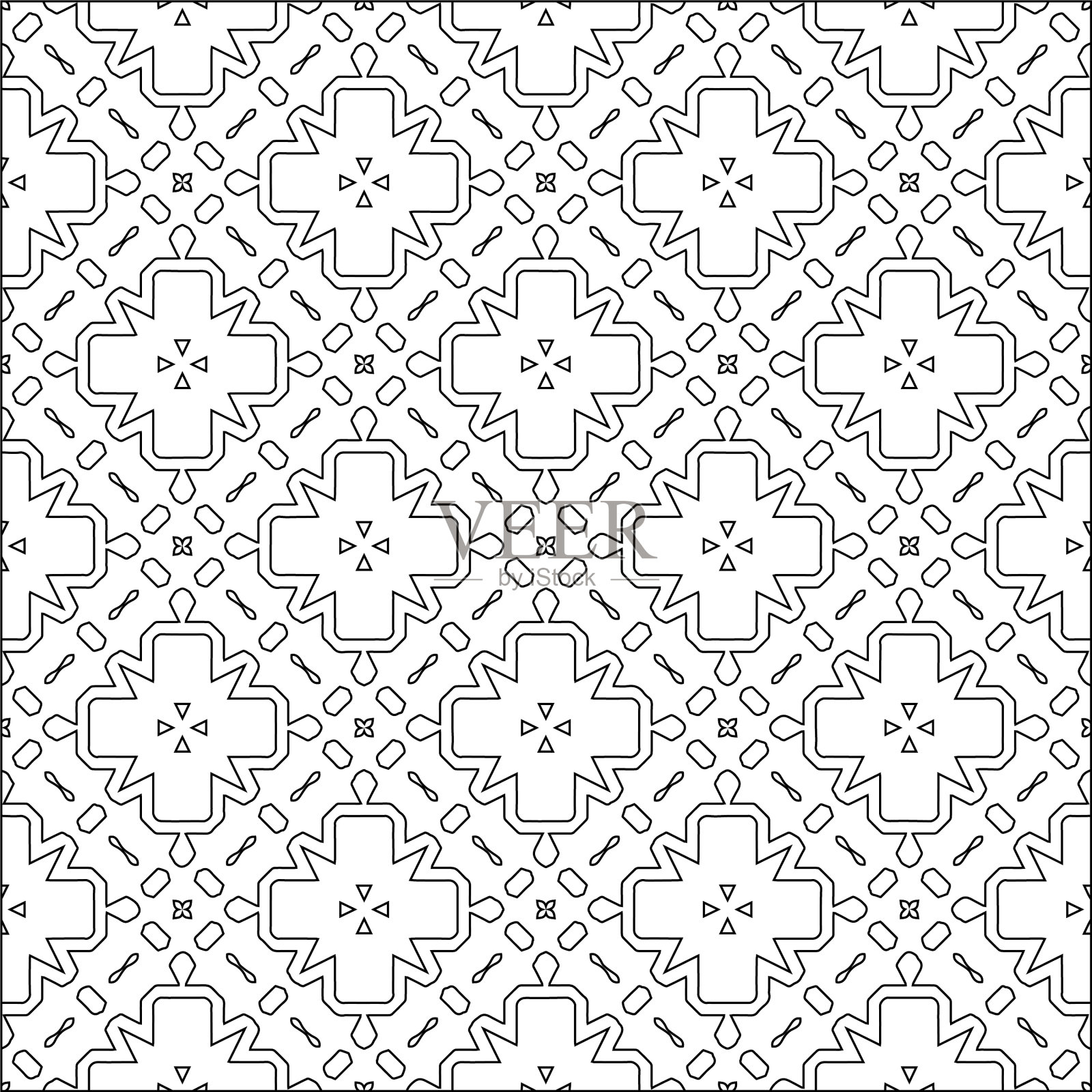 带有三角形元素的几何图案插画图片素材