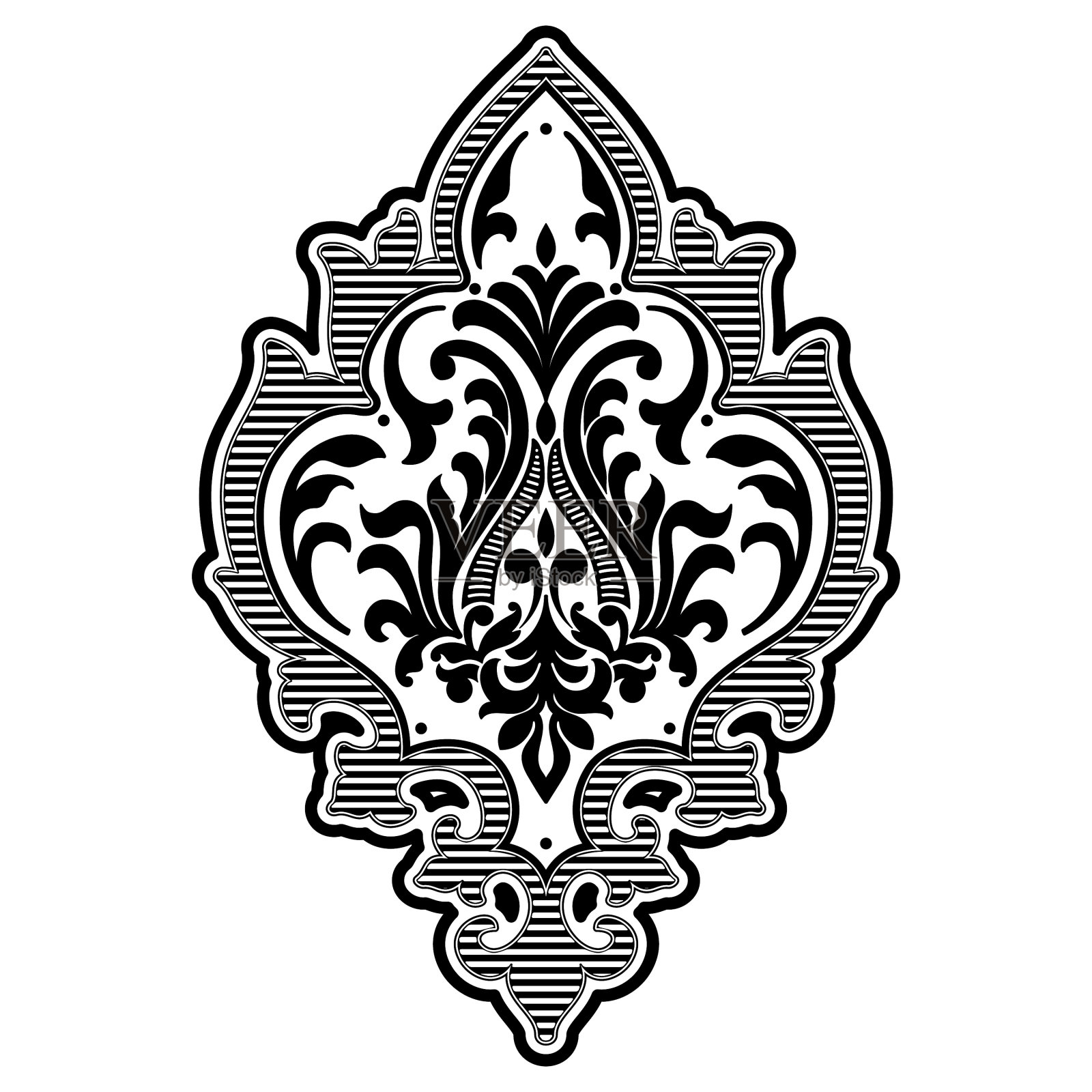 大马士革中心元素孤立的大马士革插画图片素材