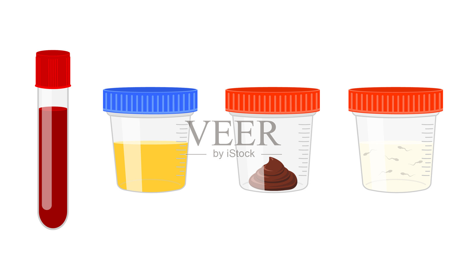 医学测试血尿大便精子插画图片素材