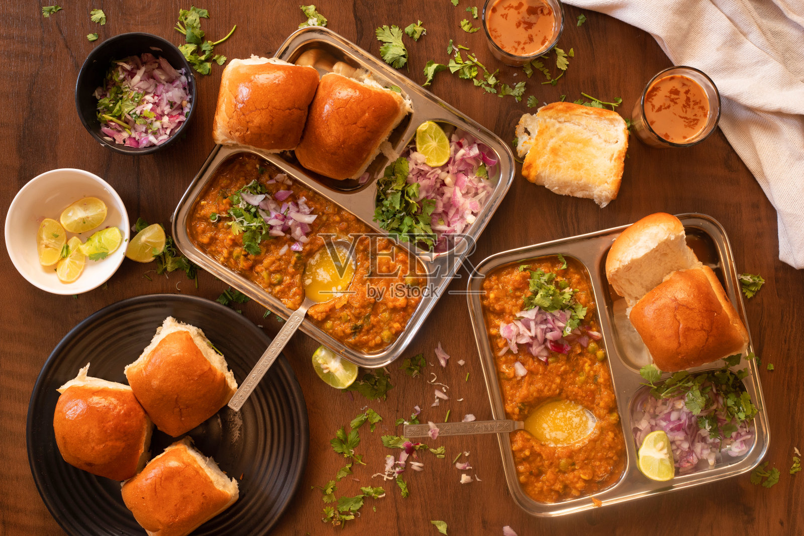 Pav Bhaji，印度街头小吃，Bharuch，古吉拉特邦，印度照片摄影图片