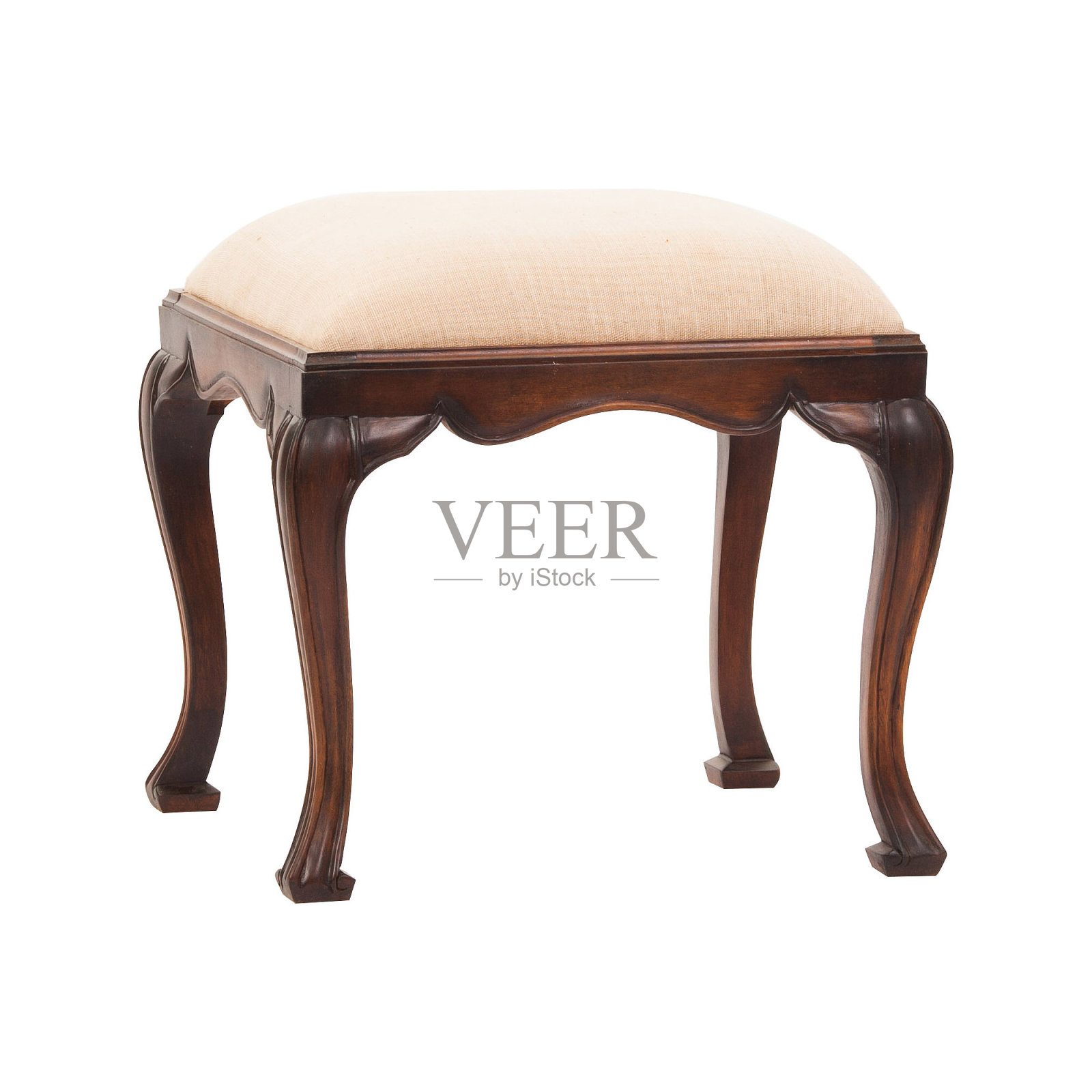 古董奥斯曼蒲团。孤立在白色照片摄影图片