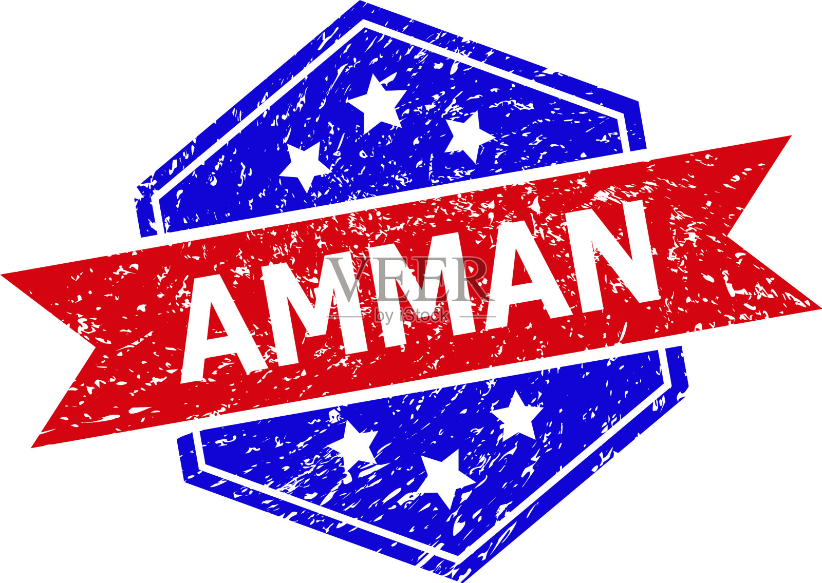 六角双色安曼橡胶图章腐蚀插画图片素材