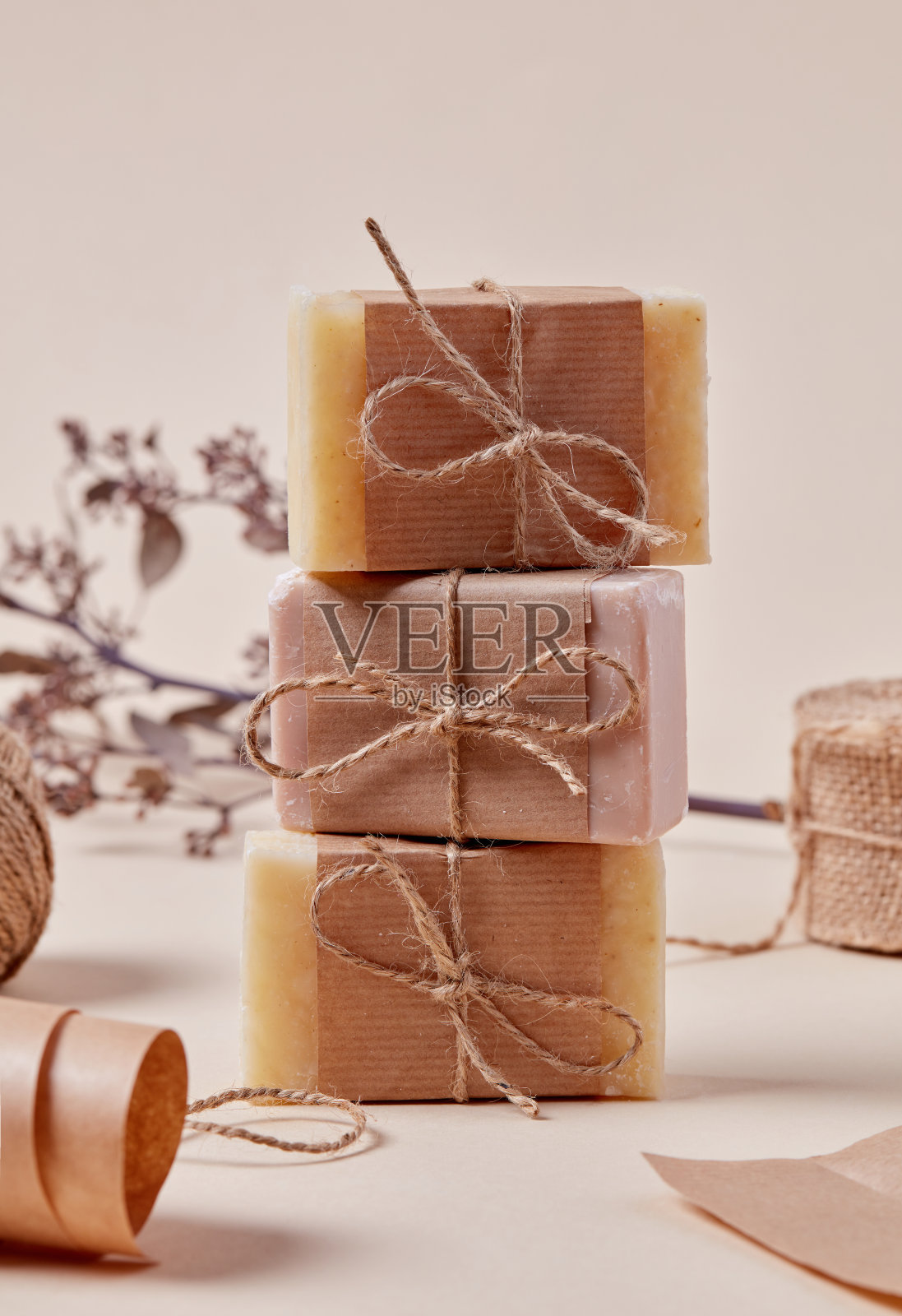 手工制作的肥皂照片摄影图片