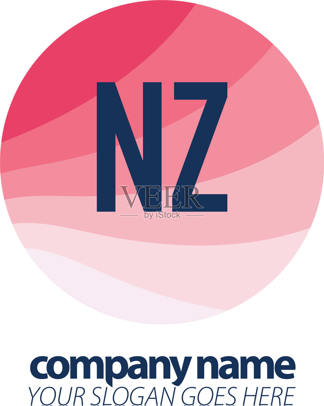 首字母nz彩色圆形标志设计插画图片素材