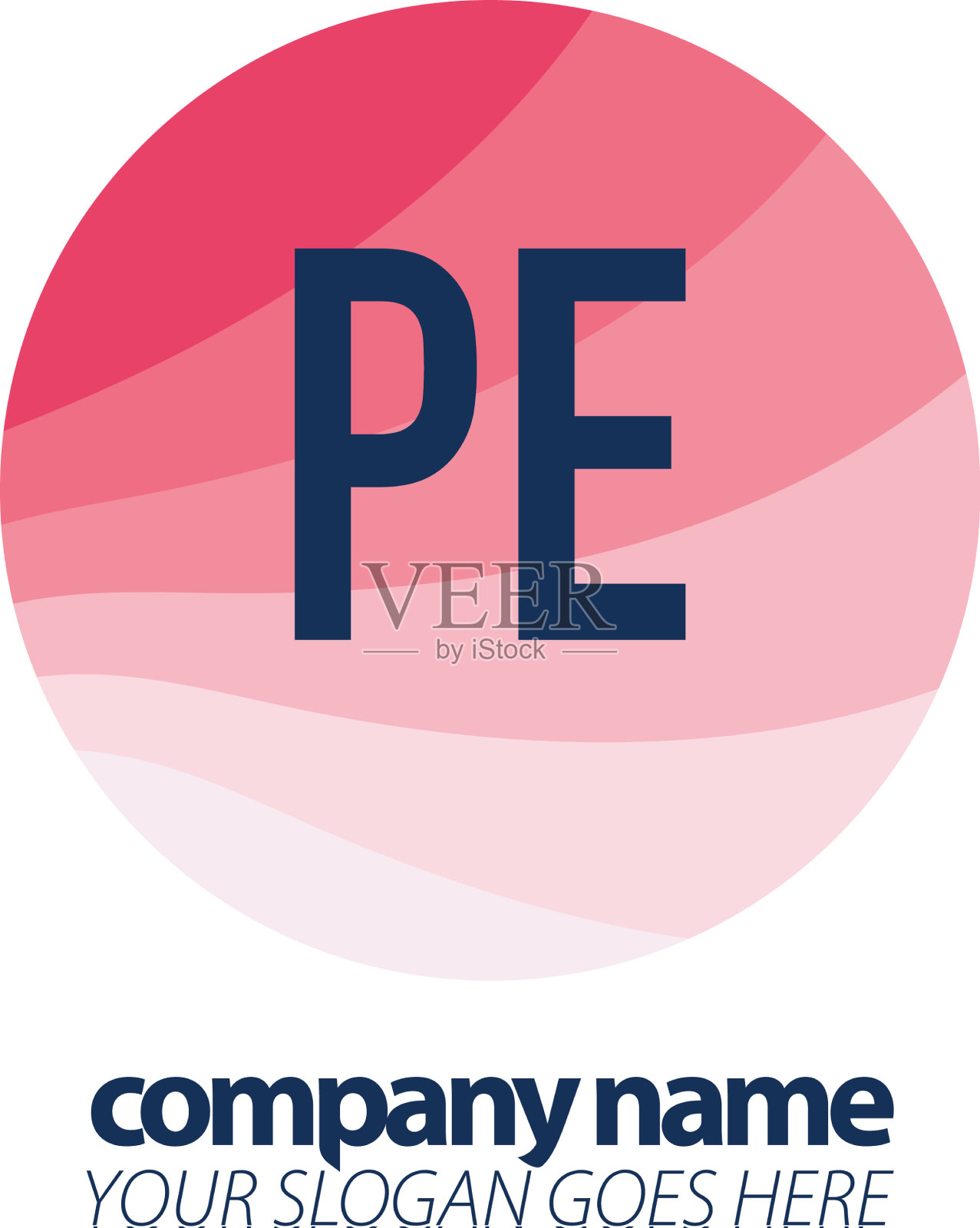 首字母PE彩色圆标志设计插画图片素材