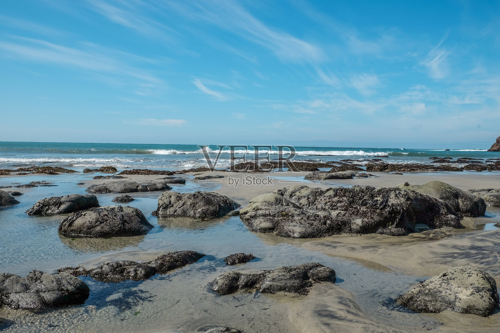 大苏尔海滩，下午3点照片摄影图片