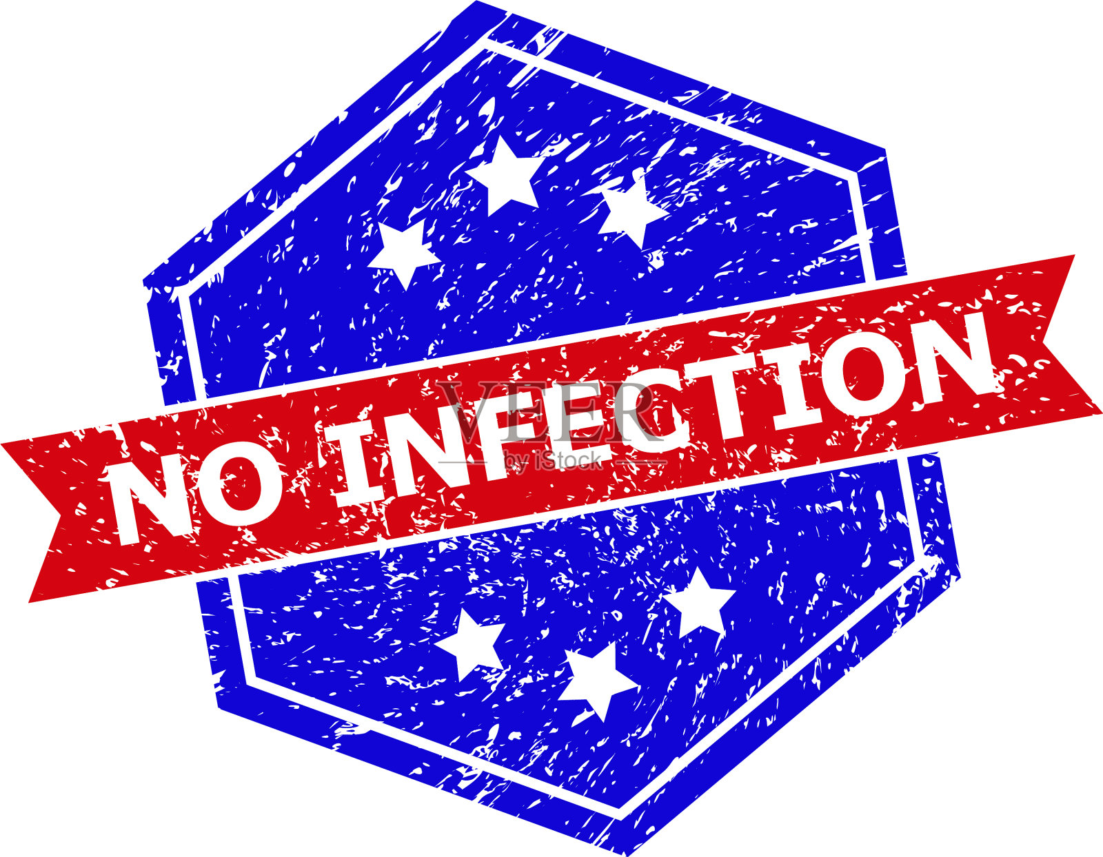 六角双色无感染印章用插画图片素材