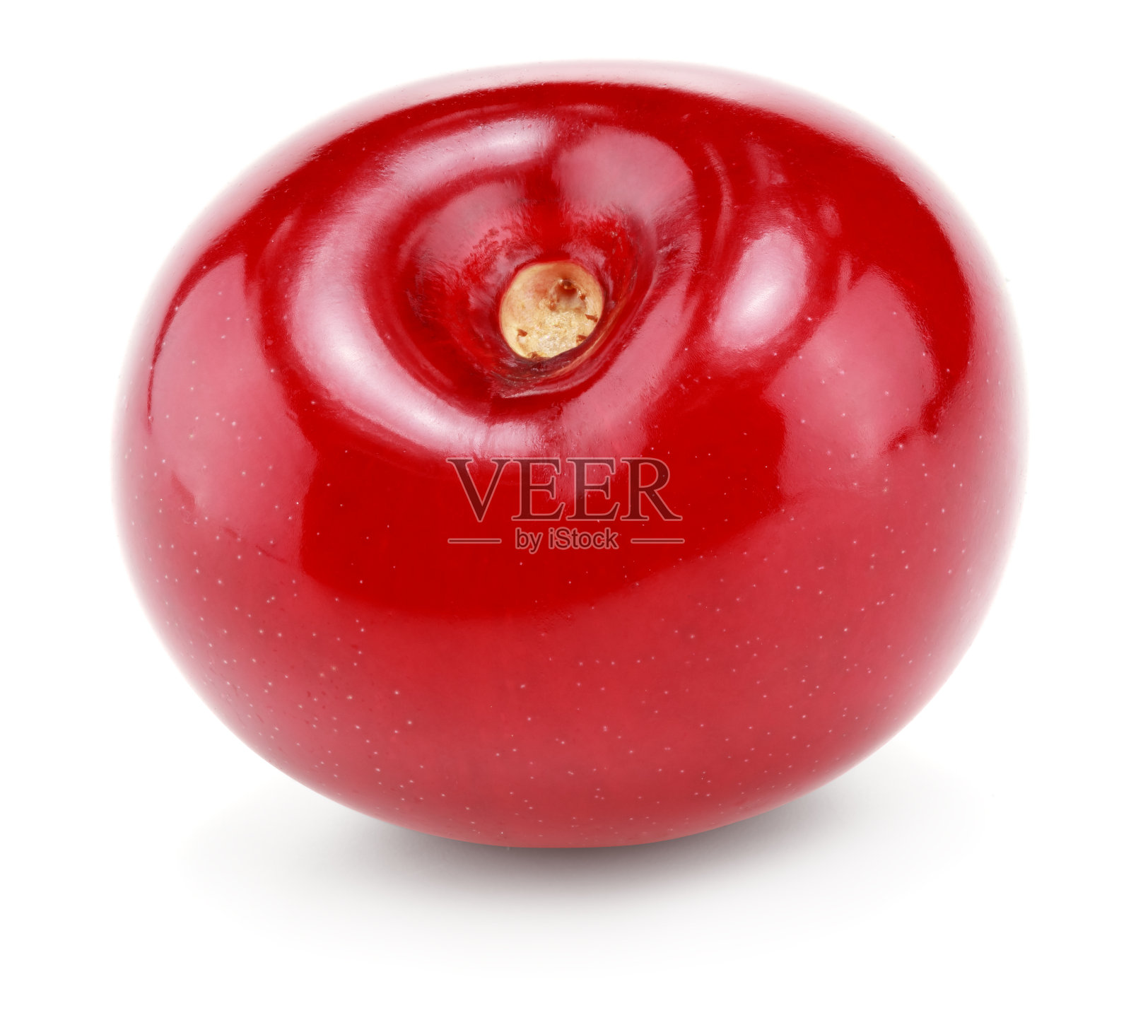 白色背景上孤立的红樱桃。剪切路径照片摄影图片