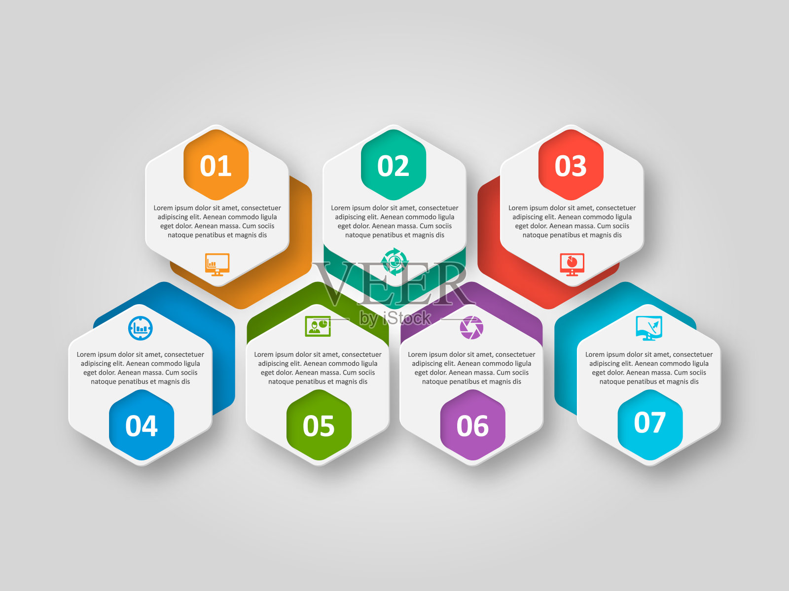 摘要三维纸张信息图。业务模板。矢量图插画图片素材