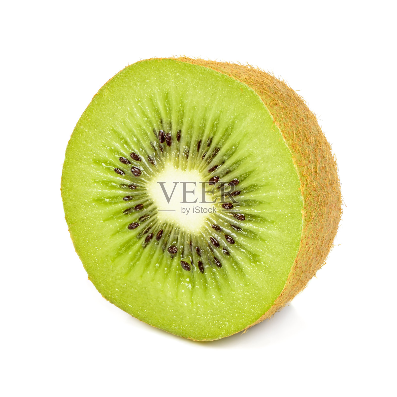 半颗猕猴桃，白底照片摄影图片
