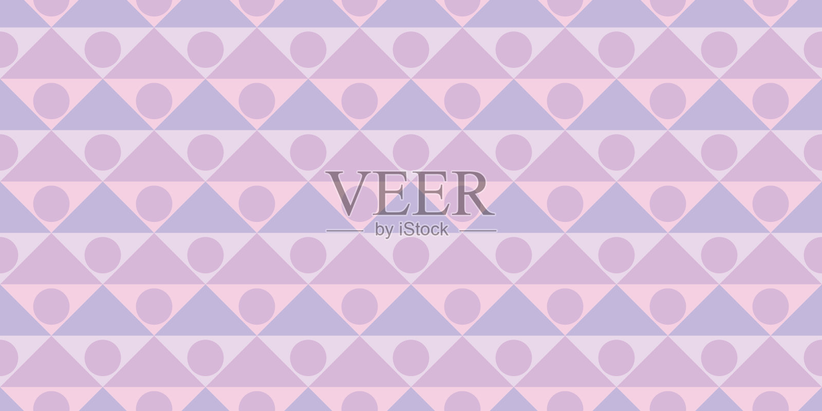 紫色三角形和圆点抽象几何无缝图案背景插画图片素材