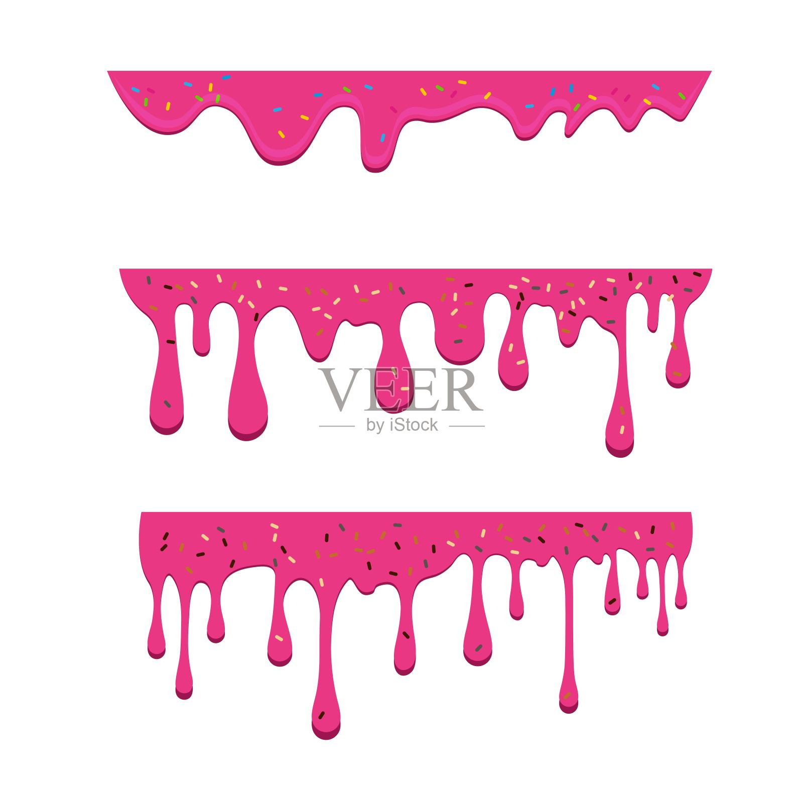 融化草莓味矢量设计模板插画图片素材