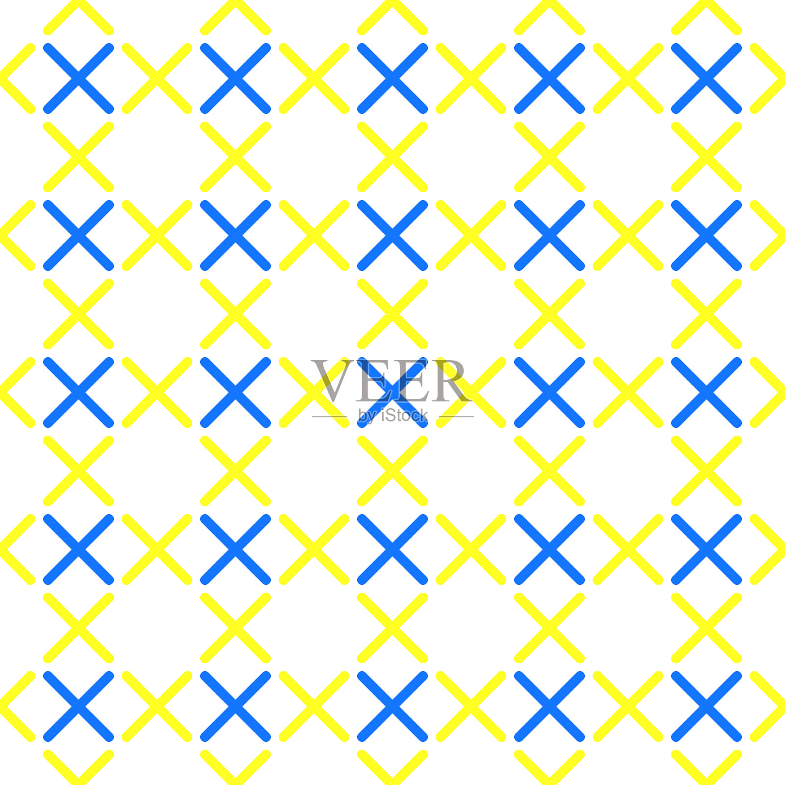 无缝几何图案的十字架，刺绣。插画图片素材