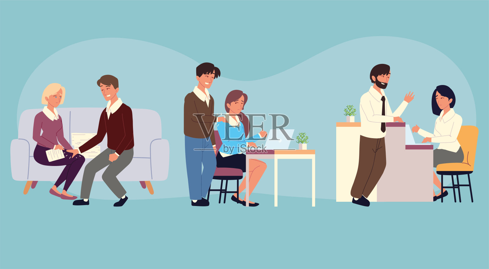 工作场所骚扰集插画图片素材