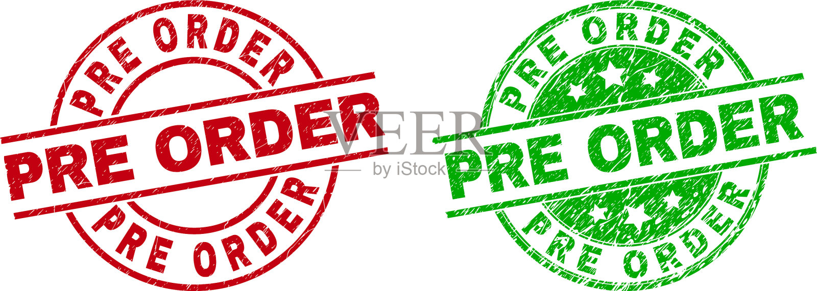 预定表面有腐蚀的圆形邮票插画图片素材