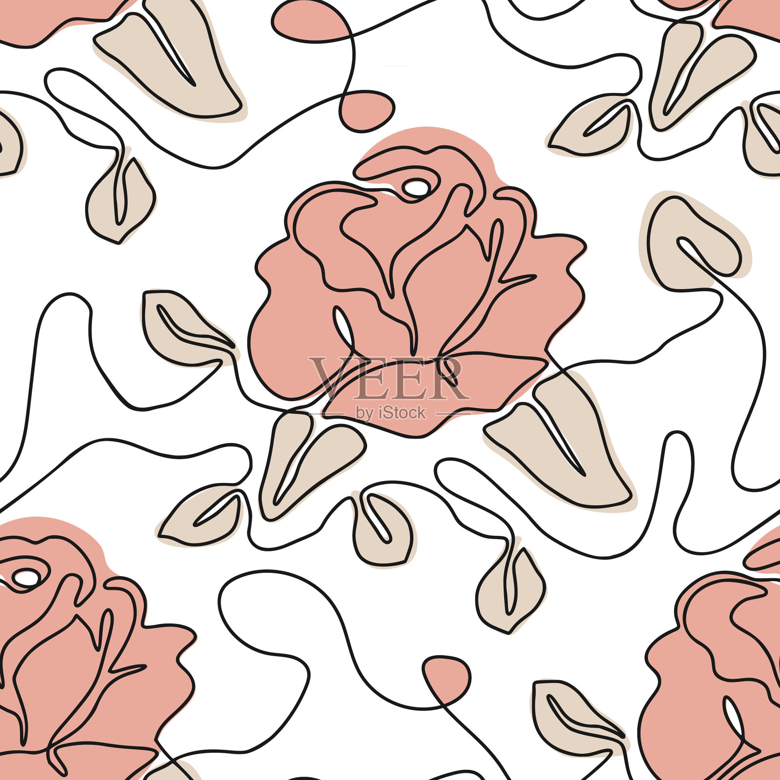 一条线无缝的现代模式插画图片素材