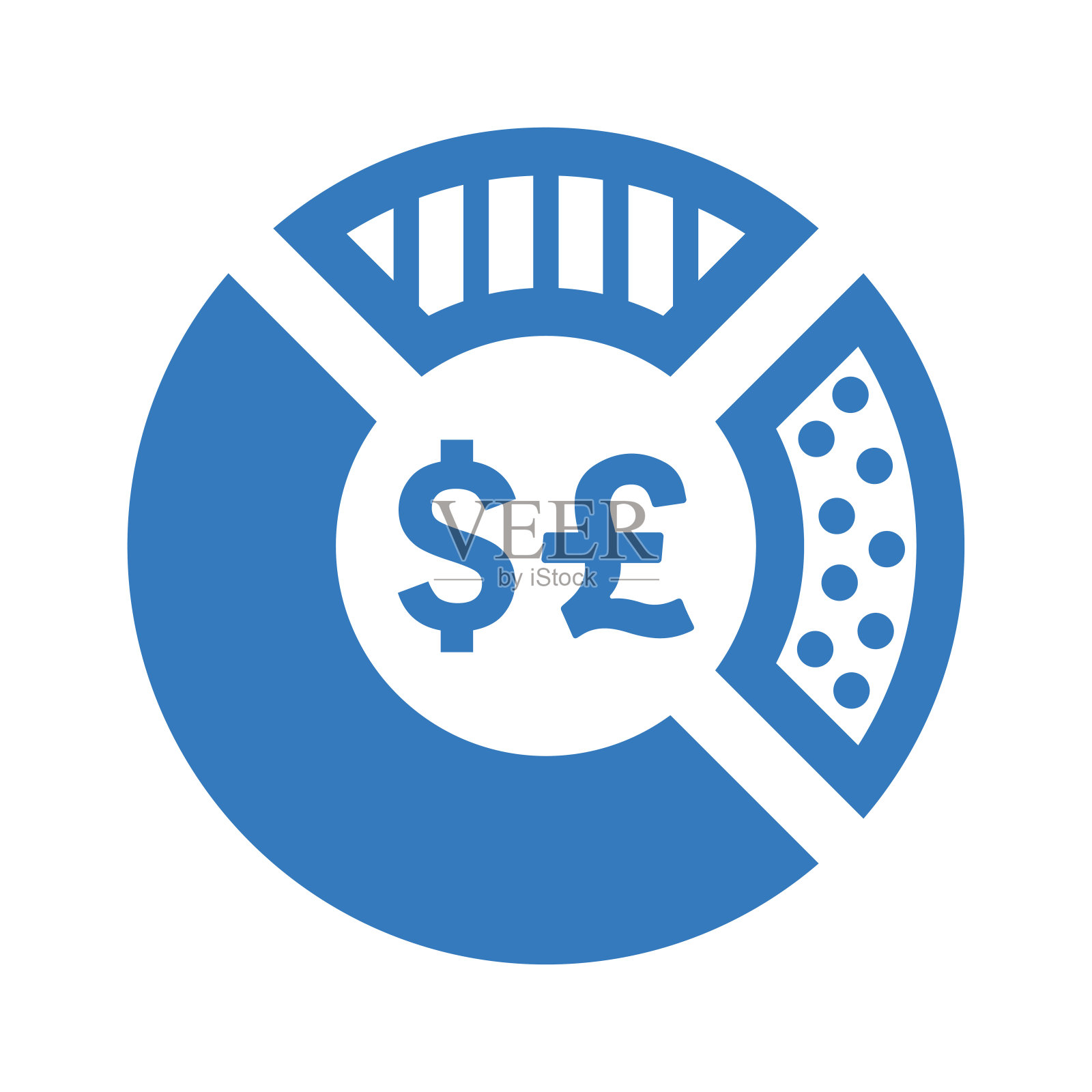 美元，货币，图表图标。蓝色的设计。插画图片素材