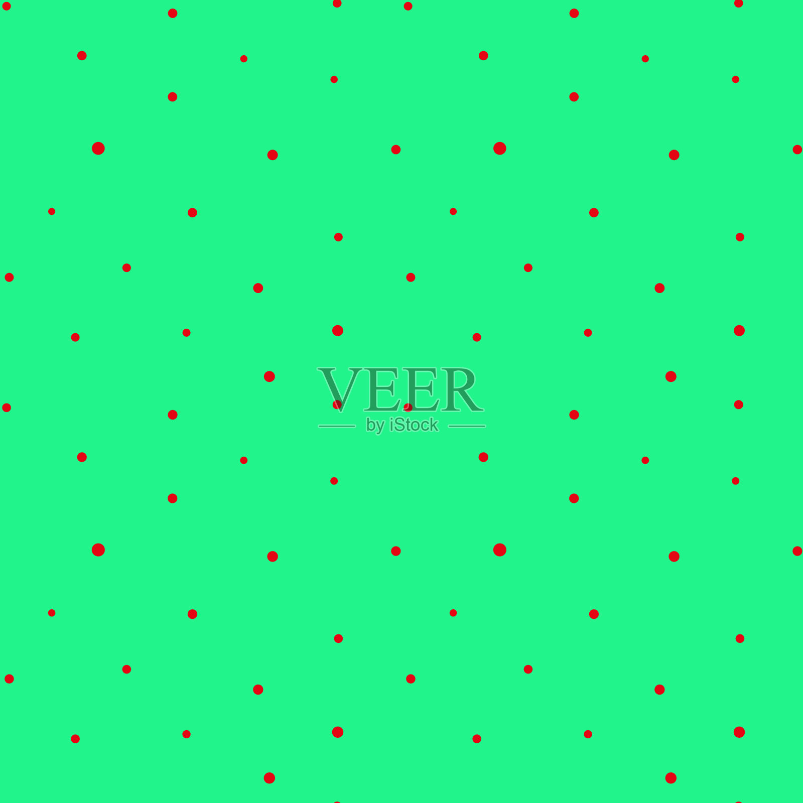 绿色背景上的红点。矢量图插画图片素材
