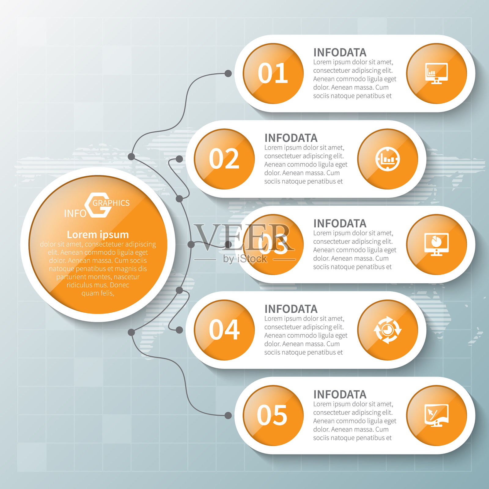 摘要三维纸质信息图业务模板插画图片素材