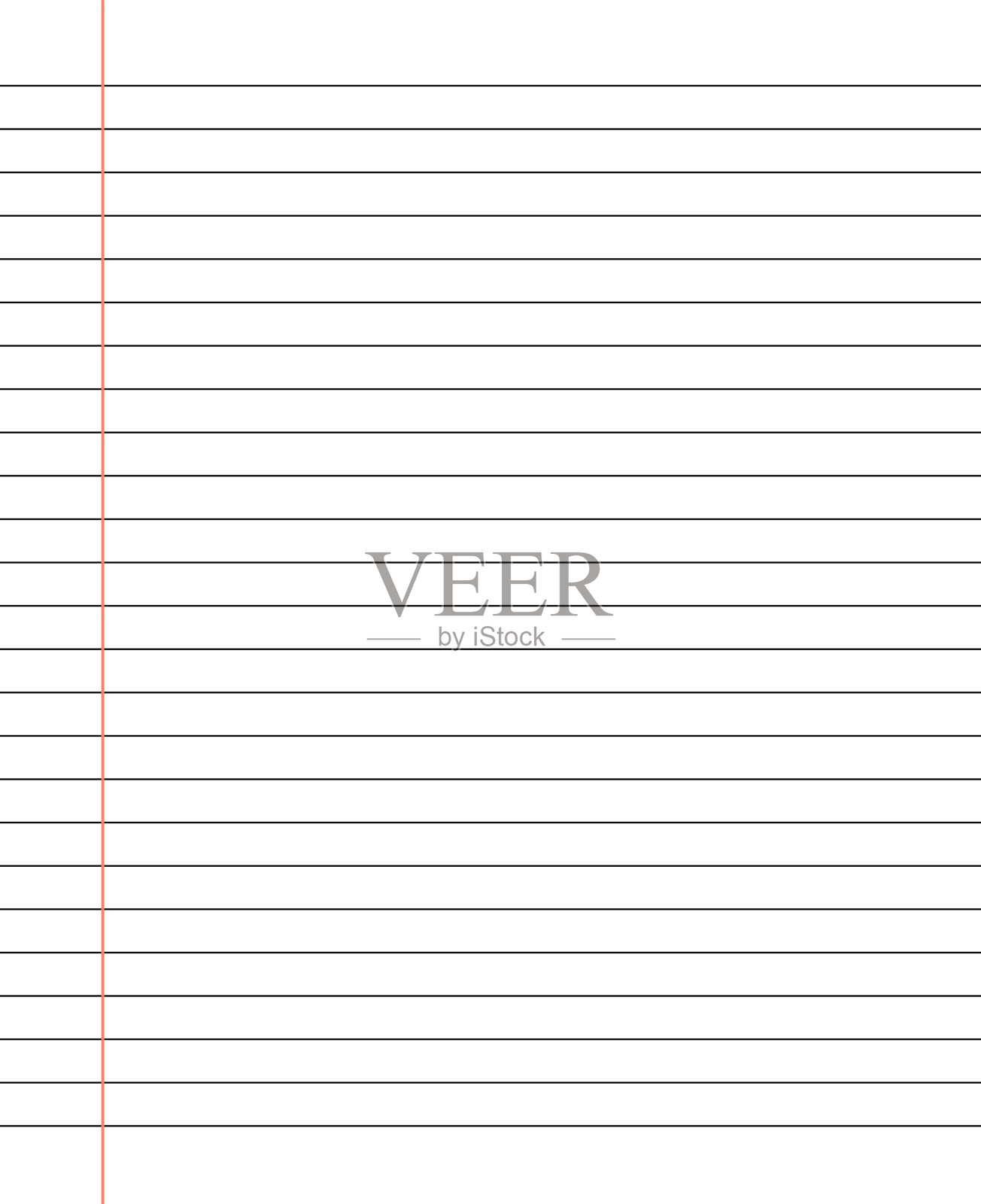 方格纸。抽象条纹背景与颜色水平线。几何图案的学校，墙纸，纹理，笔记本。在透明背景上孤立的横格纸空白插画图片素材