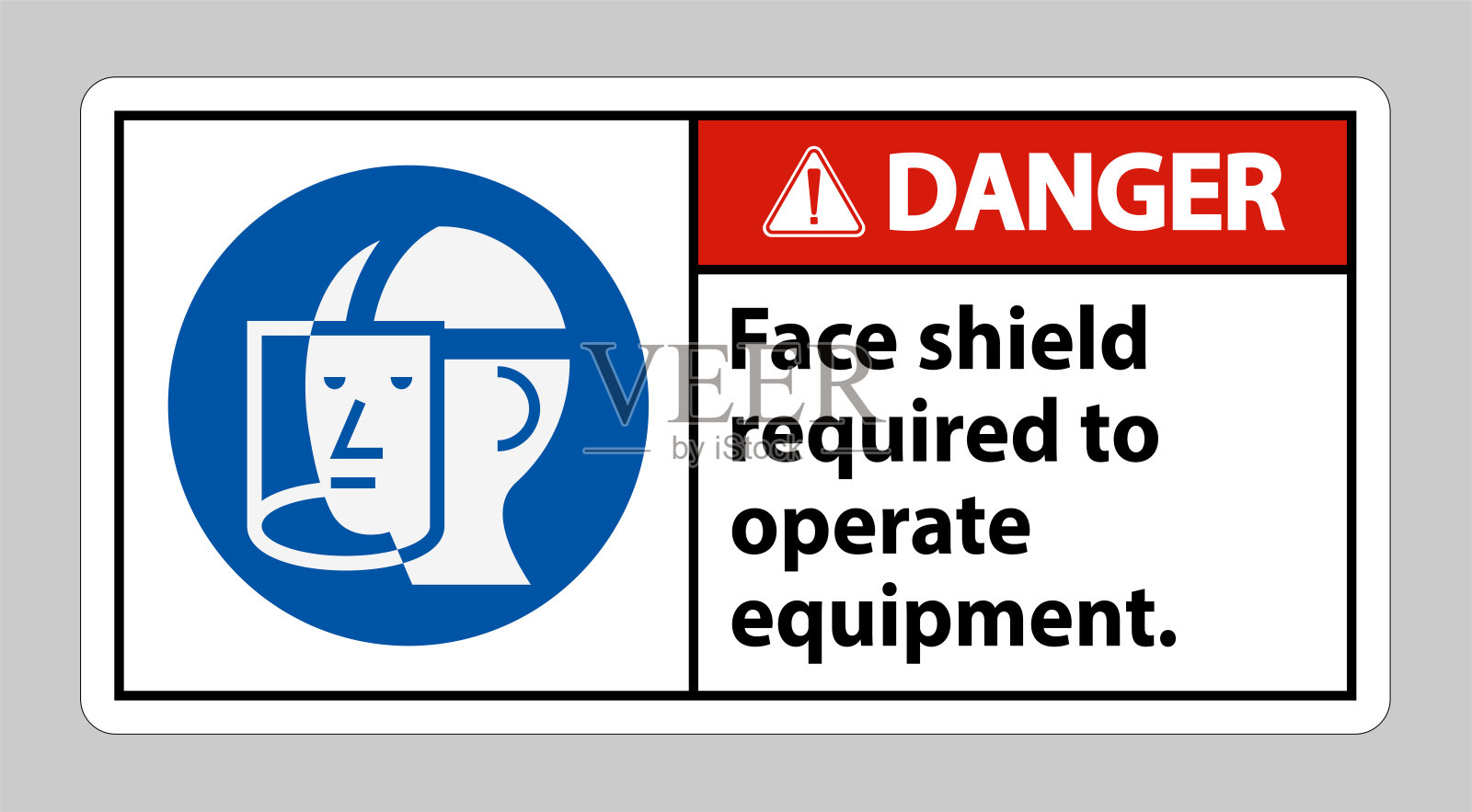 操作设备时需要危险标志面罩插画图片素材