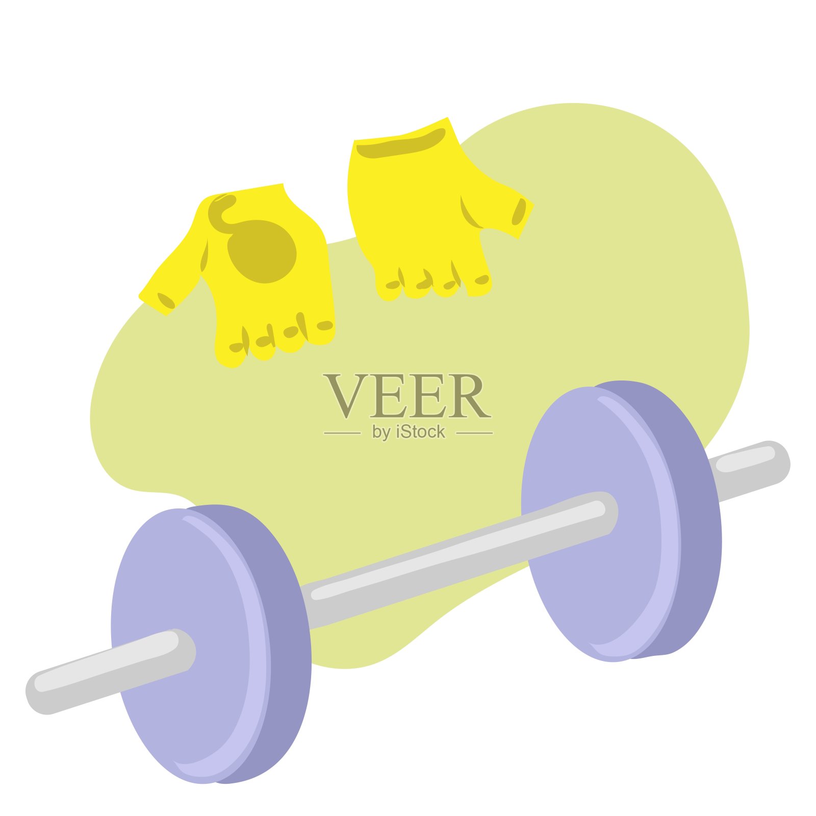 杠铃和运动手套在背景中设计元素图片