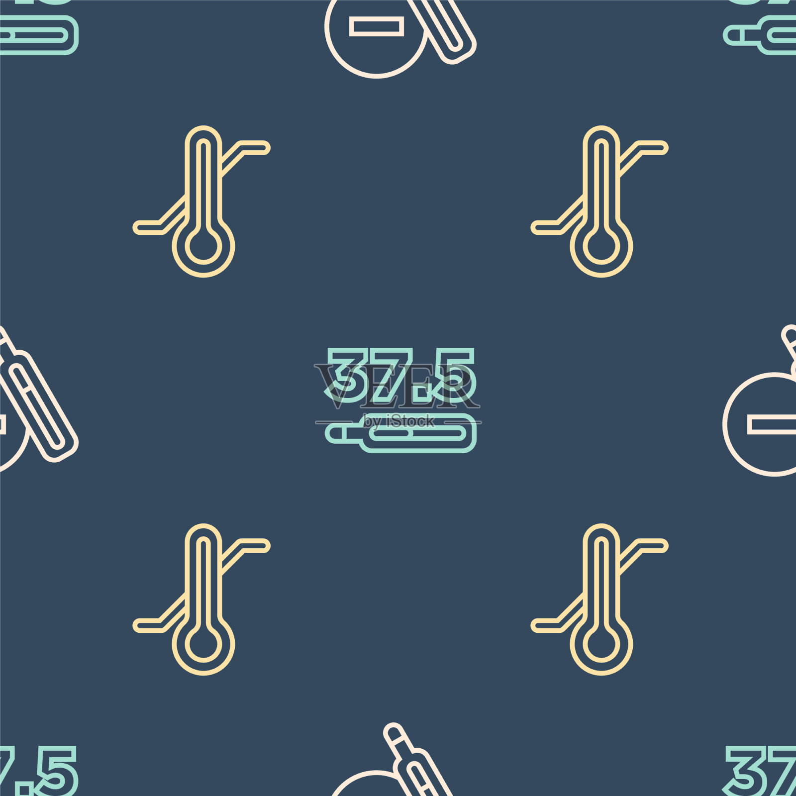 设气象学和医用温度计行图标素材