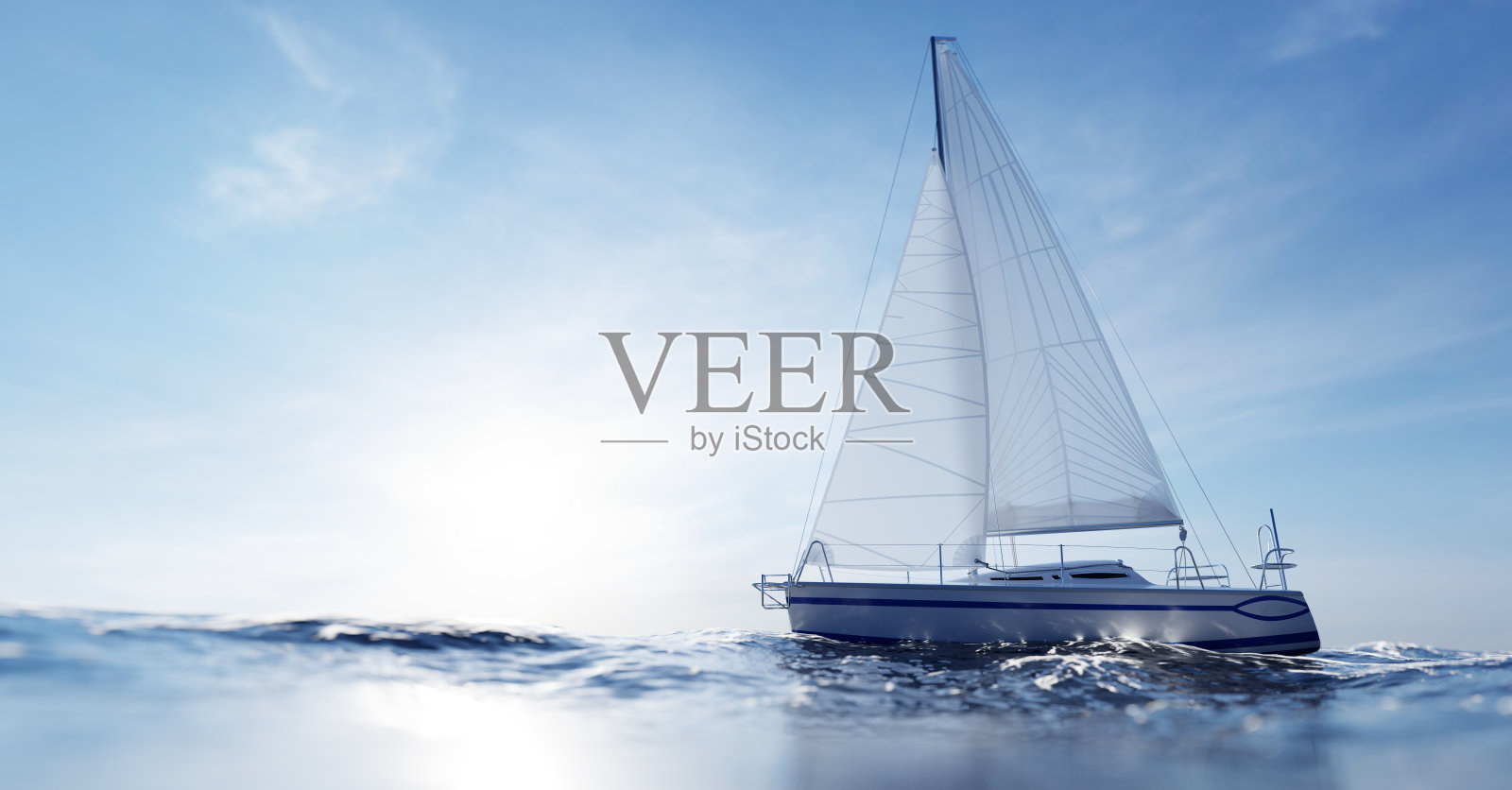 在海上航行的游艇照片摄影图片