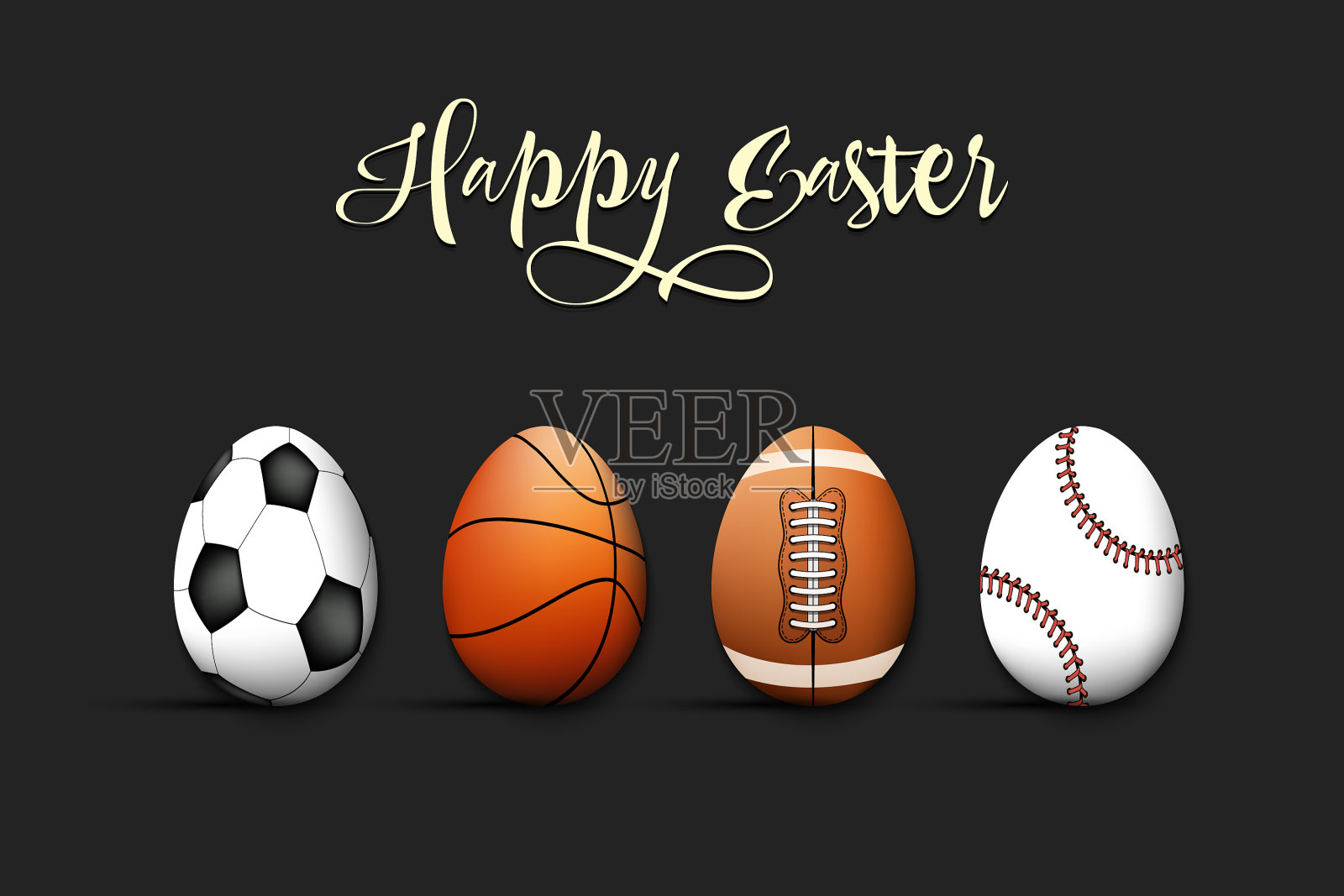 快乐复活节彩蛋在形式运动球插画图片素材