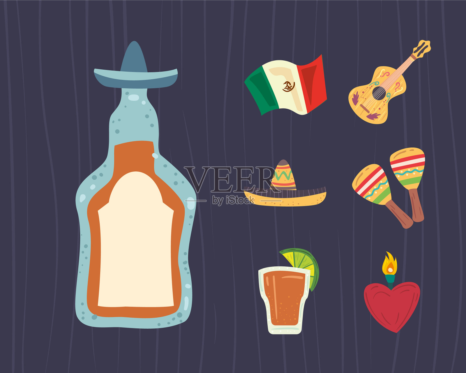 龙舌兰酒和符号插画图片素材