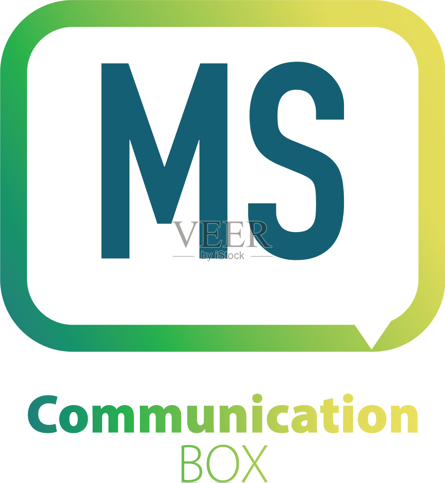 首字母ms通讯盒logo设计插画图片素材